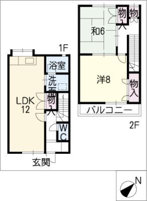 パシオン(2LDK/2階)の間取り写真