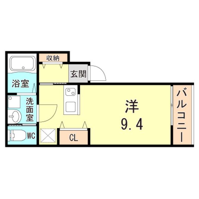 メイユール伊丹西台(1K/2階)の間取り写真