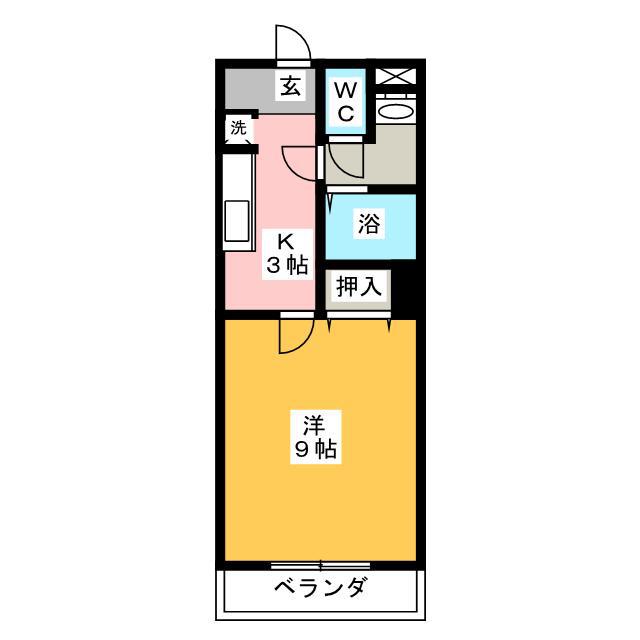 フレンズスズカ(1K/3階)の間取り写真