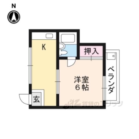 ハイツはつだ(ワンルーム/2階)の間取り写真