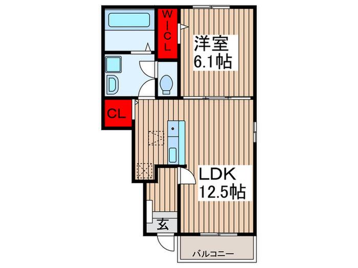 グリーンフラットA棟(1LDK/1階)の間取り写真