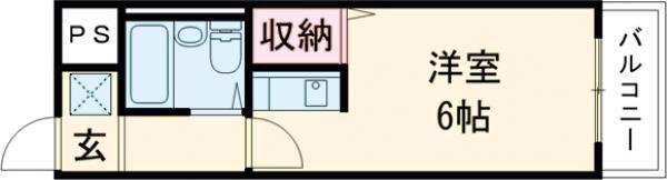 BLUEハイツ(1K/3階)の間取り写真