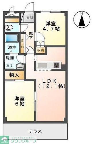 エスポアガーデン(2LDK/1階)の間取り写真