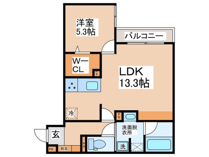 クラシスト東粉浜ウエスト(1LDK/3階)の間取り写真