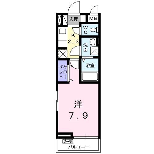 ラルエット(1K/2階)の間取り写真