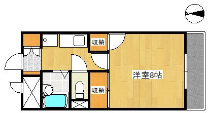 ハイシティー堀南(1K/4階)の間取り写真