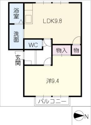 メゾンシュクセ A棟(1LDK/1階)の間取り写真