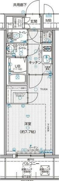 エスリード大阪グランゲート(1K/7階)の間取り写真