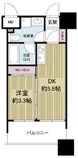 ルネッサンス21博多(1DK/5階)の間取り写真
