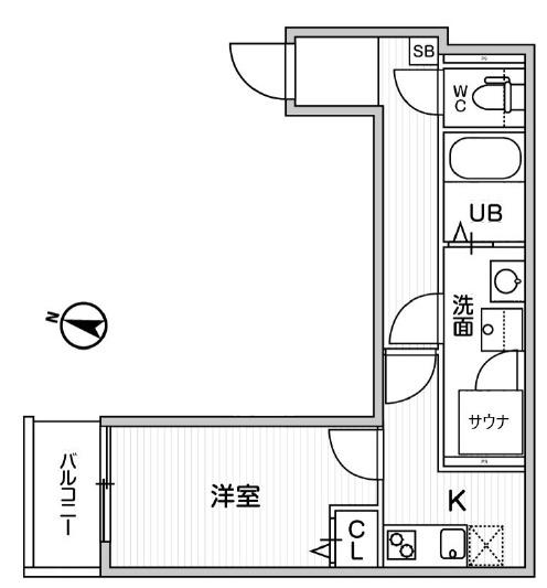 TS CUORE横濱元町(1K/1階)の間取り写真