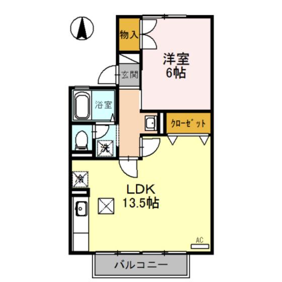 セジュール経堂(1LDK/1階)の間取り写真