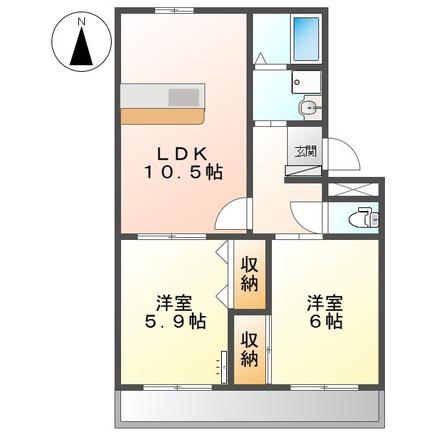 ラポール(2LDK/3階)の間取り写真