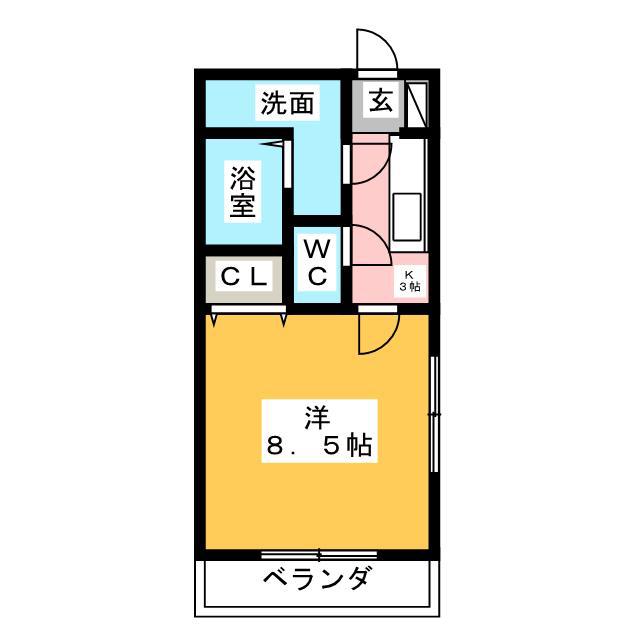 インフィニート(1K/1階)の間取り写真