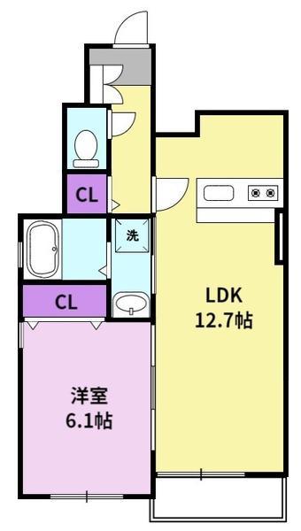 コーエー アビタシオン(1LDK/1階)の間取り写真