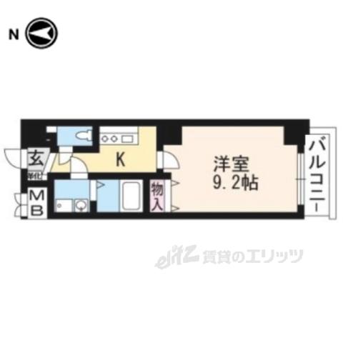 VILLA MARY 五条(1K/5階)の間取り写真
