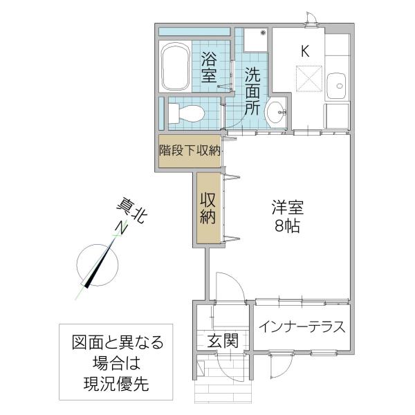 那珂市菅谷字寄居 アパート(1K/1階)の間取り写真