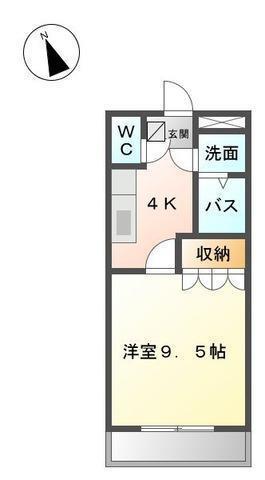 エタニティ古国府(1K/1階)の間取り写真