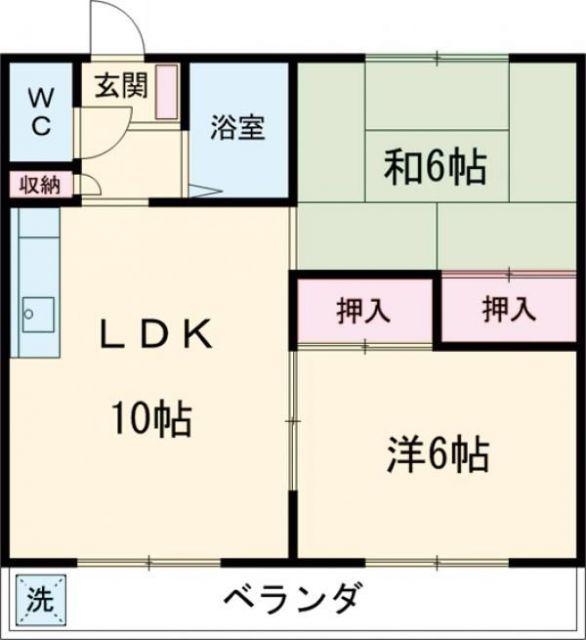 ソレイユ発春(2LDK/2階)の間取り写真
