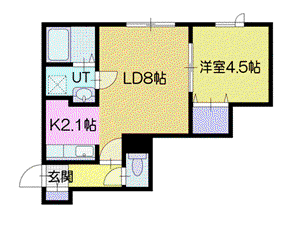 RITORNO(1LDK/1階)の間取り写真