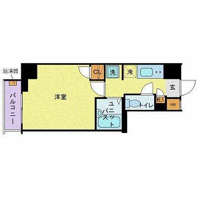 プレスタイル川崎(1K/2階)の間取り写真