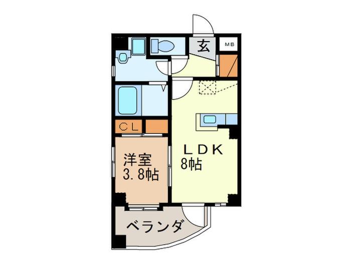 ラセーヌ高宮(1LDK/3階)の間取り写真
