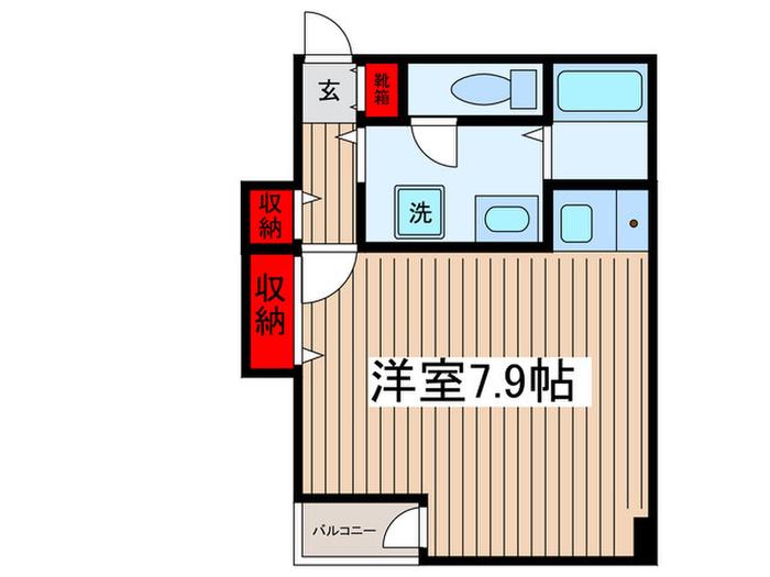 プレミアムバリュー大島(ワンルーム/1階)の間取り写真