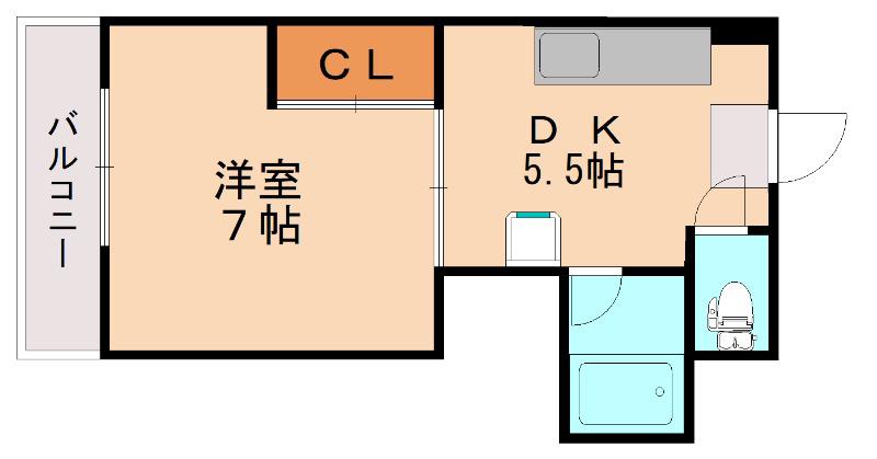シティハウス立岩(1DK/4階)の間取り写真