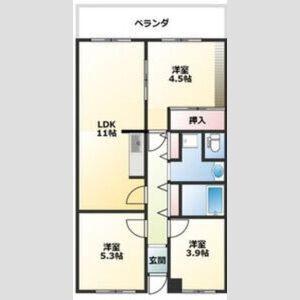 グランレナジア姫路(3LDK/2階)の間取り写真