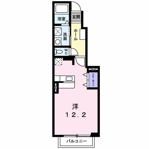 EXIVE国分寺(ワンルーム/1階)の間取り写真