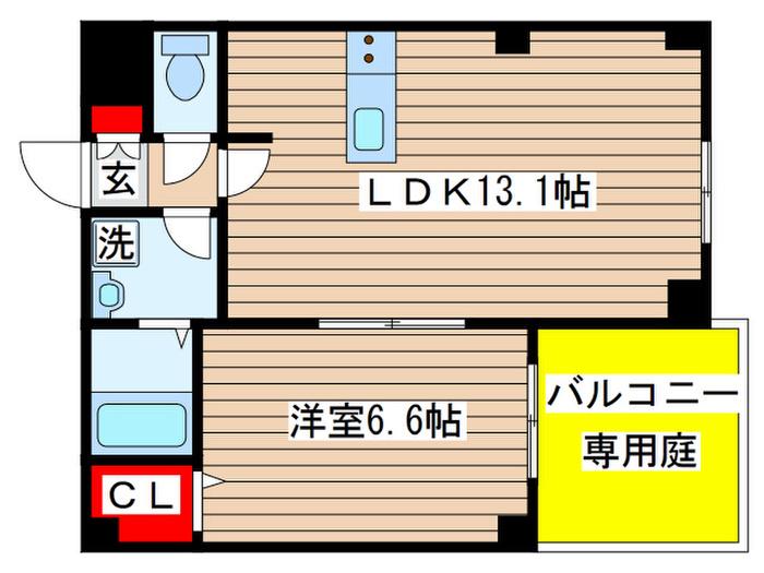 RIRIA本千葉弐番館(1LDK/1階)の間取り写真