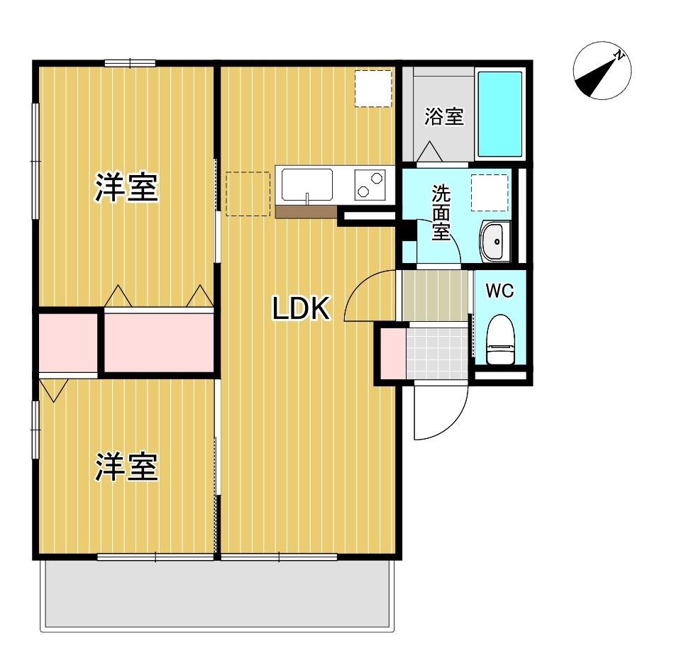 ポタジェ(2LDK/1階)の間取り写真
