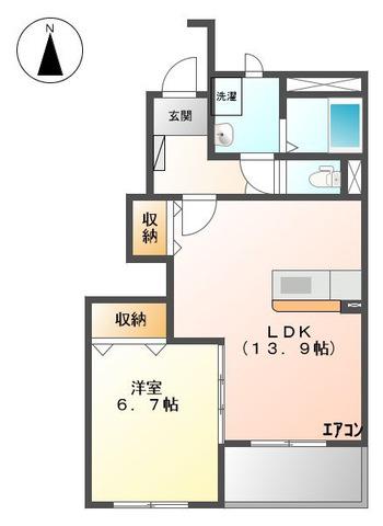 ブラウニーコート(1LDK/1階)の間取り写真