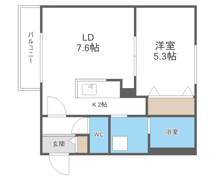 ASTER MIYANOSAWA(1LDK/4階)の間取り写真