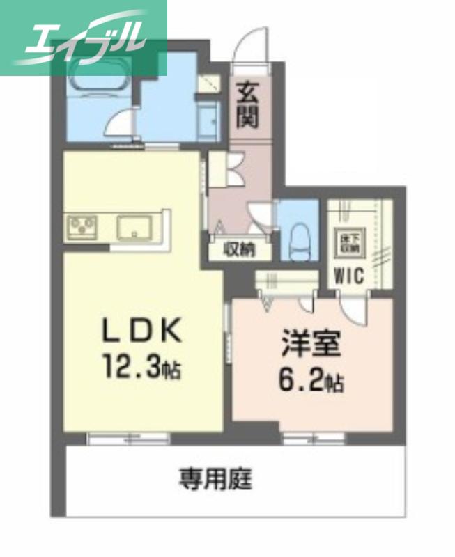 グランフィール(1LDK/1階)の間取り写真