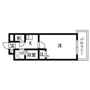 セントラルハイツ茜山(1K/3階)の間取り写真