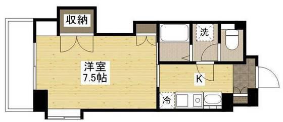 KSB 祇園(1K/6階)の間取り写真