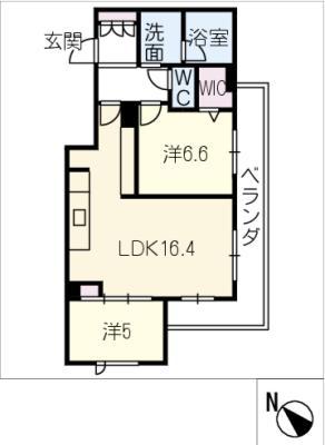 シャーメゾン クオソーレ(2LDK/4階)の間取り写真