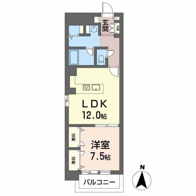オーチャード・アレー山手通(1LDK/3階)の間取り写真