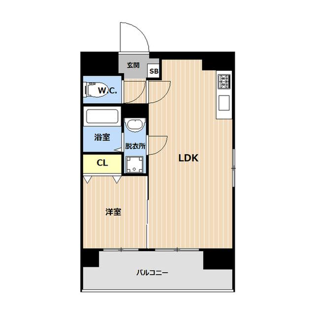 LIBTH千代(1LDK/5階)の間取り写真