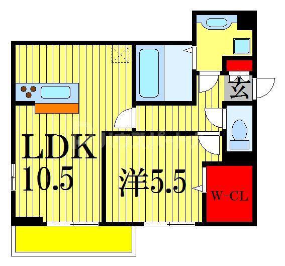 グランディオ西船(1LDK/3階)の間取り写真