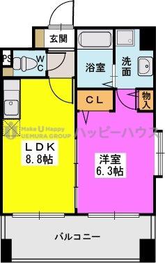 ラヴィ ヌーヴォ(1LDK/5階)の間取り写真