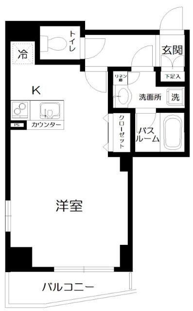 メインステージ目黒II(ワンルーム/14階)の間取り写真