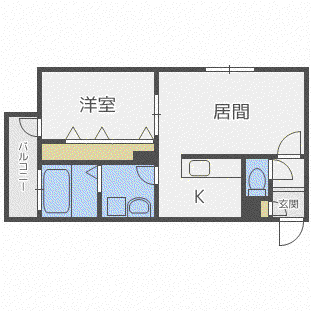 マグノリア(1LDK/1階)の間取り写真