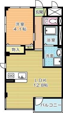 UNIVALY芙蓉王(1LDK/3階)の間取り写真