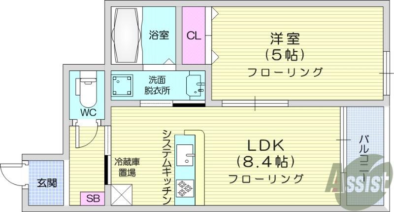 GRAN CLASS 5(1LDK/1階)の間取り写真