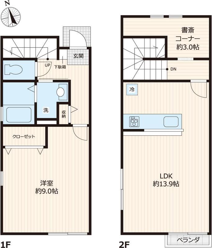 ハピネスエコー(1LDK/1階)の間取り写真