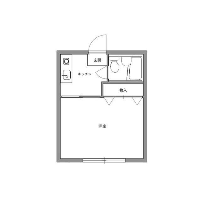 赤羽宝コーポ(1K/2階)の間取り写真