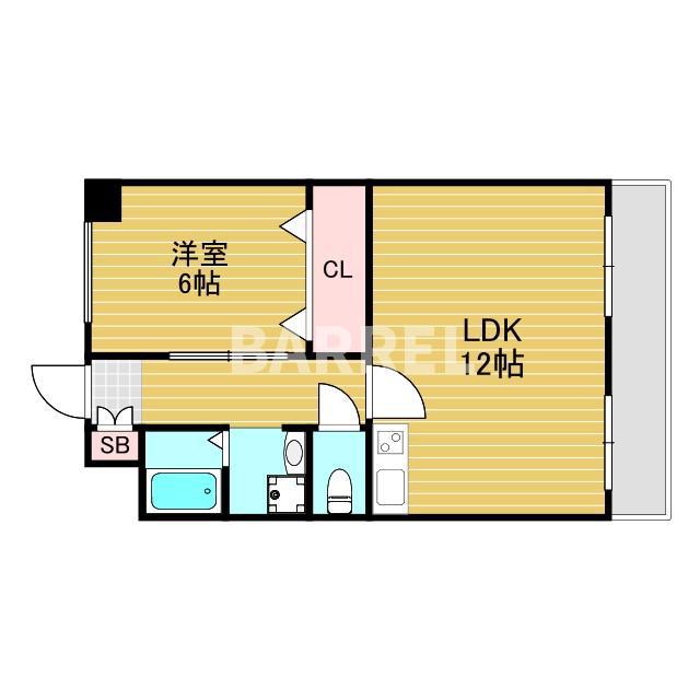 第一星栄ハイツ(1LDK/7階)の間取り写真