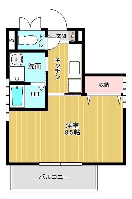 BIOTOPE(1K/4階)の間取り写真