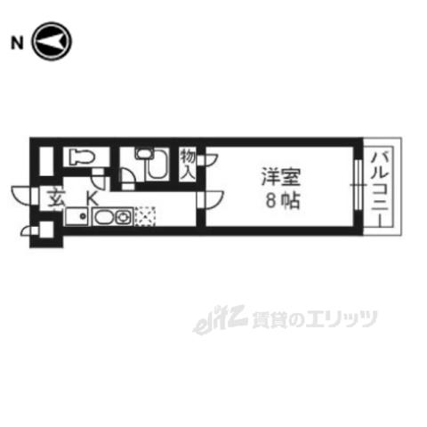 らくさいめぞん2(1K/10階)の間取り写真
